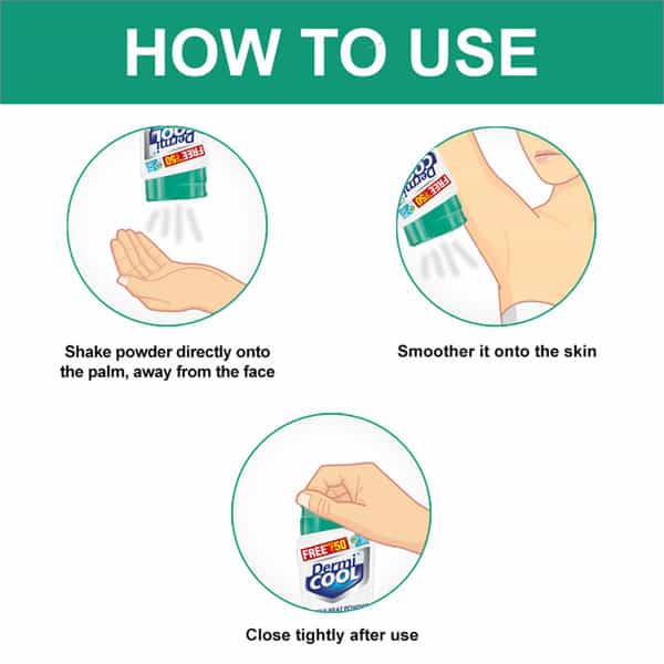 Dermicool Prickly Heat Powder Menthol Regular With Dettol Cool Soap 125G Free - 150G