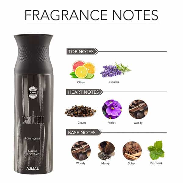 Ajmal Wisal Dhahab Eau De Parfum 50Ml Perfume For Men And Carbon Homme Deodorant 200Ml For Men