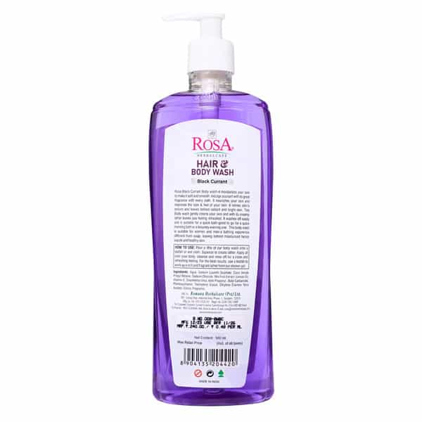 Rosa Black Current Hair & Body Wash I Fruits & Black Berry In Shower Gel I Pack 1 - 500 Ml