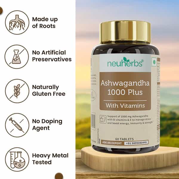 Neuherbs Ashwagandha 1000 Plus 60 Tablets