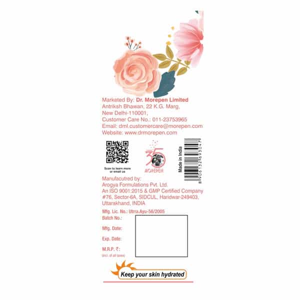 Dr. Morepen Pure & Natural Rose Water Spray For Face | Alcohol Free Toner - 100Ml Pack Of 3