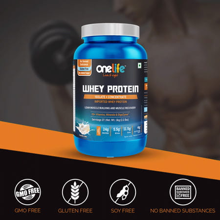 Onelife Whey Protein (Isolate + Concentrate) - Vanilla Cake - 1kg