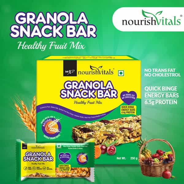 Nourishvitals Granola Healthy Fruit Mix Snack Bar 250 G