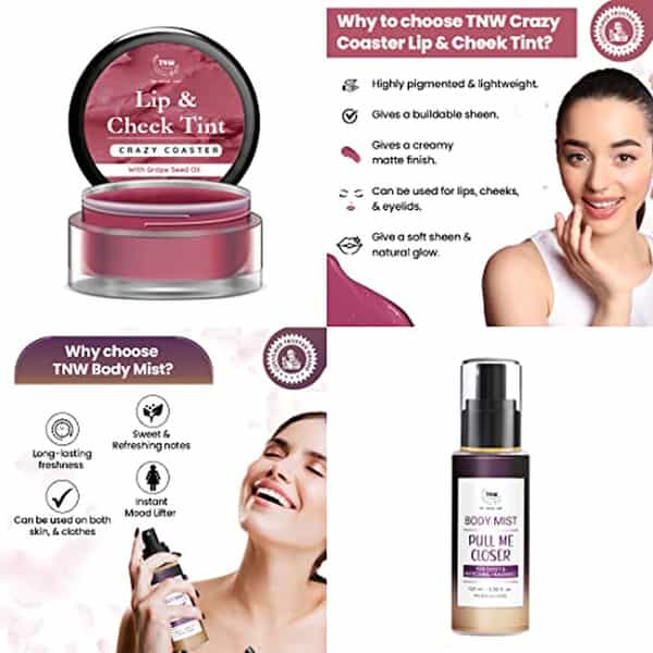 Tnw The Natural Wash Combo With Pull Me Closer Body Mist And Crazy Coaster Lip & Cheek Tint