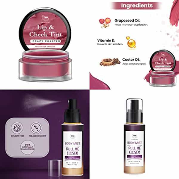 Tnw The Natural Wash Combo With Pull Me Closer Body Mist And Crazy Coaster Lip & Cheek Tint
