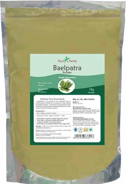 Ayur Champ - Pack Of 4 -Baelpatra Powder | Bael Leaves Powder - 1 Kg
