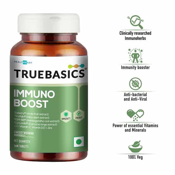 Truebasics Fish Oil + Immuno Boost | 60 Capsule(S)/Pack | Unflavoured