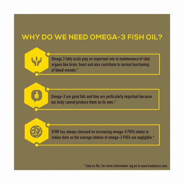 Truebasics Fish Oil + Immuno Boost | 60 Capsule(S)/Pack | Unflavoured