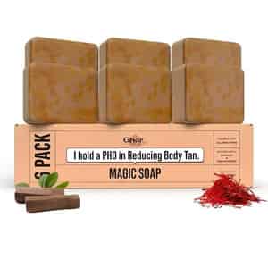 Ghar Soaps Sandalwood & Saffron Magic Soaps For Bath | Paraben Free | Chandan & Kesar - (100x6 Gms)