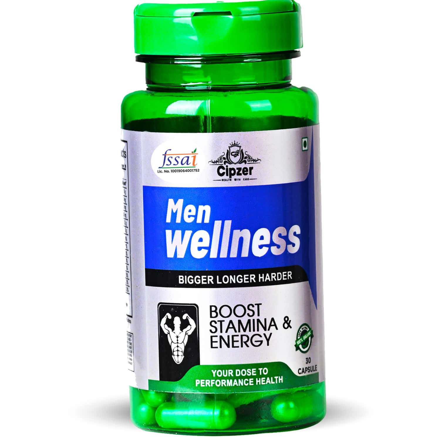 Cipzer Men Wellness Bigger Longer Harder Capsule Amplify Stamina,reduce Stress & Anxiety 30 Capsules