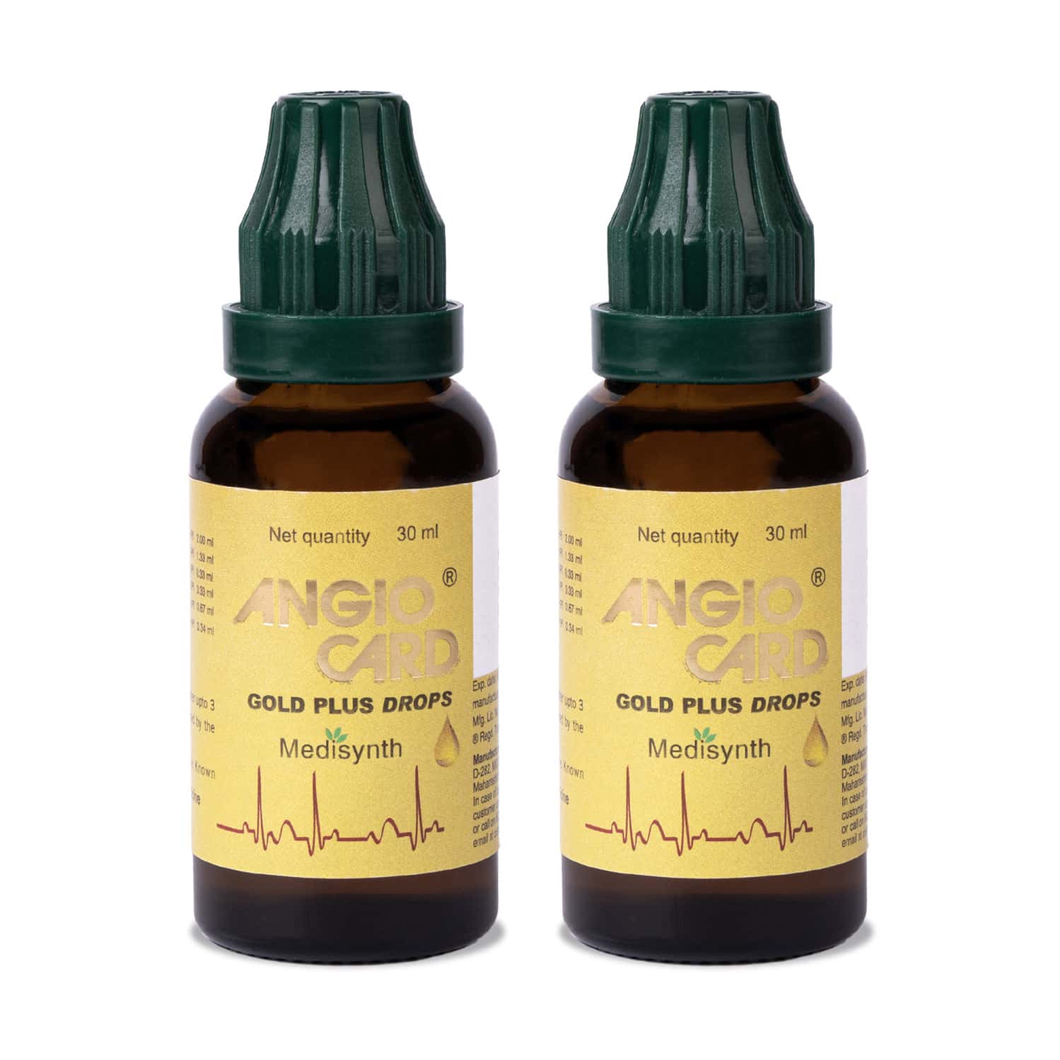 Medisynth Angiocard Gold Plus Drops | Homeopathic For Various Health Problems | B.no. 112 | 30ml X2