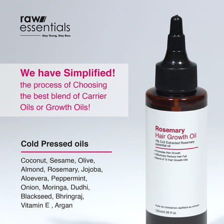 Raw Essentials Rosemary Hair Oil 50ml | Highest Grade Natural Rosemary Oil For Hair Growth-120ml
