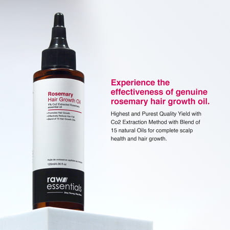 Raw Essentials Rosemary Hair Oil 50ml | Highest Grade Natural Rosemary Oil For Hair Growth-120ml