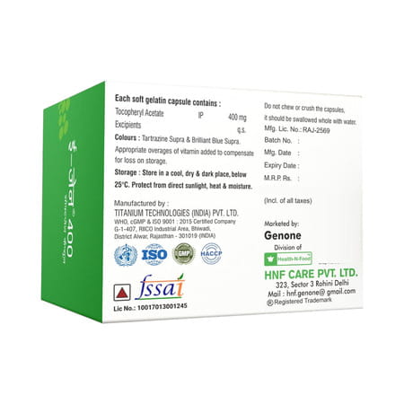 Genone Egen 400 Vitamin E Capsules For Skin And Hair (100 Capsules )