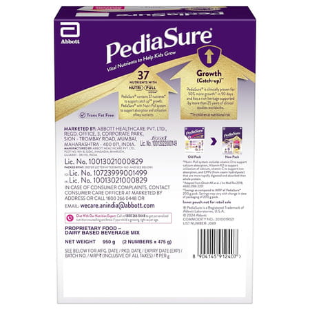 Pediasure Vital Nutrients To Help Kids Growth For 2-6 Years Old Vanilla Flavour Box Of 950 Gm
