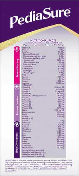 Pediasure Vital Nutrients To Help Kids Growth For 2-6 Years Old Vanilla Flavour Box Of 950 Gm
