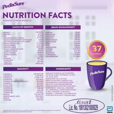 Pediasure Vital Nutrients To Help Kids Growth For 2-6 Years Old Vanilla Flavour Box Of 950 Gm
