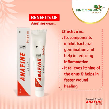 Fine Morning Pharma Ayurvedic Anafine Cream (Pack Of 2) For Piles & Fissures (30g)