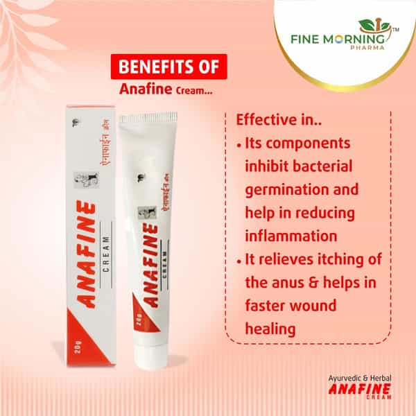 Fine Morning Pharma Ayurvedic Anafine Cream (Pack Of 2) For Piles & Fissures (30G)