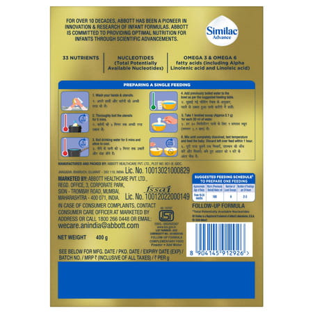 Similac Advance Stage 4 Follow Up Formula (18 To 24 Months) Refill Of 400 G
