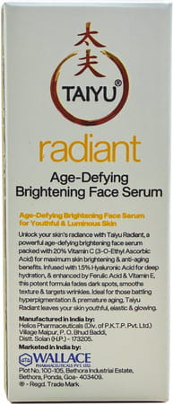 Taiyu Radiant Age Defying Brightening Face Serum 20 Ml