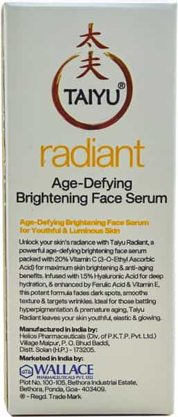 Taiyu Radiant Age Defying Brightening Face Serum 20 Ml