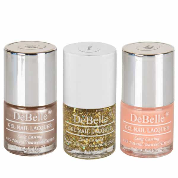 Debelle Gel Nail Polish Combo Set Of 3 Chrome Beige 24 Ml (8 Ml Each)