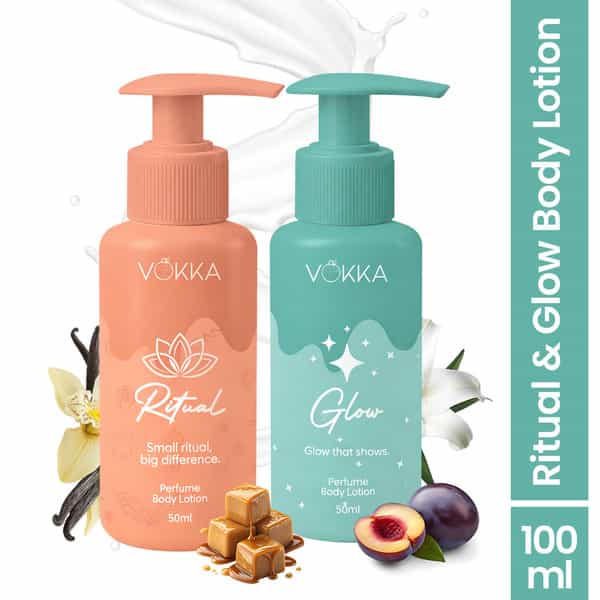 Vokka Ritual & Glow Perfume Body Lotion Combo 50Ml X 2 | Vanilla Orchid & Fruity Floral Fragrance