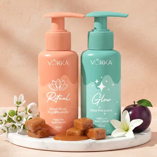 Vokka Ritual & Glow Perfume Body Lotion Combo 50Ml X 2 | Vanilla Orchid & Fruity Floral Fragrance