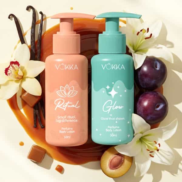 Vokka Ritual & Glow Perfume Body Lotion Combo 50Ml X 2 | Vanilla Orchid & Fruity Floral Fragrance
