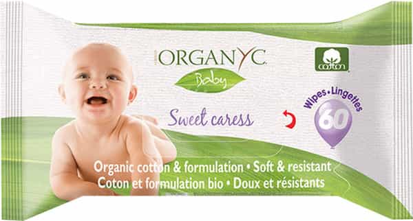 Organyc Sweet Caress Baby Wipes 60