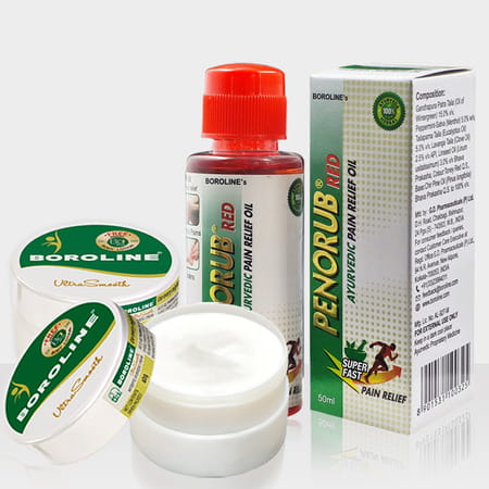 Boroline Penorub Ayurvedic Pain Relief Oil 50 Ml X 2+ Ultrasmooth Night Cream 40 Gm X 2 (Pack Of 4)