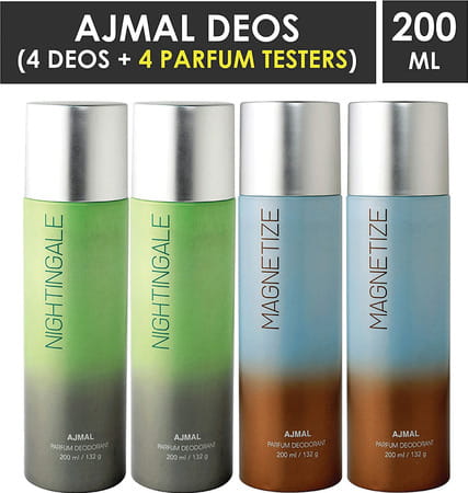 Ajmal 2 Nightingale & 2 Magnetize Deodorant Pack Of 4 Deodorant 200ml Each (Total 800ml) For Unisex
