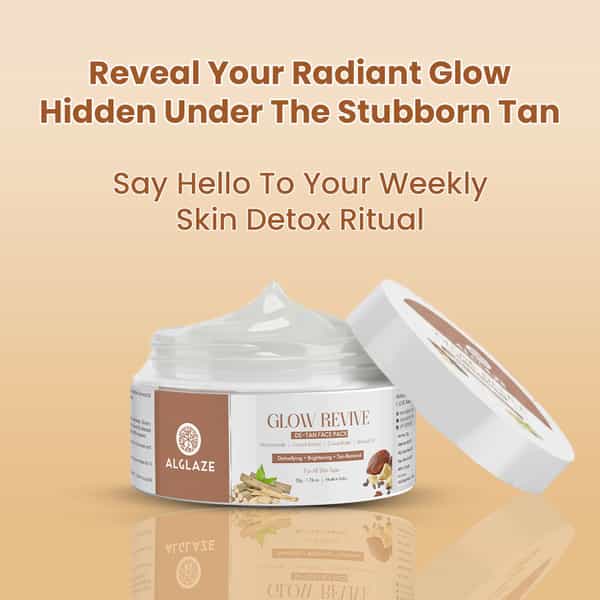 Alglaze Glow Revive De-Tan Face Pack | Niacinamide Licorice Extract Cocoa Butter & Almond Oil | 50G
