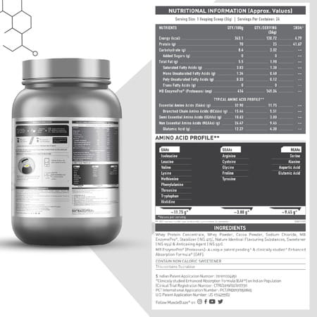 Muscleblaze Biozyme Performance Whey Protein, Labdoor Usa Certified (Rich Chocolate, 850 G / 1.8 Lb)