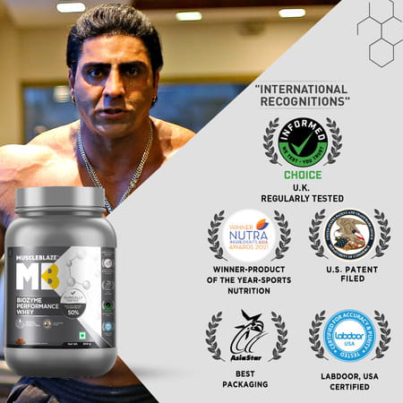 Muscleblaze Biozyme Performance Whey Protein, Labdoor Usa Certified (Rich Chocolate, 850 G / 1.8 Lb)