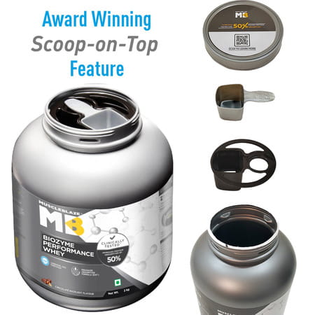 Muscleblaze Biozyme Performance Whey Protein, Labdoor Usa Certified (Rich Chocolate, 850 G / 1.8 Lb)