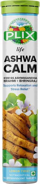 Plix Ashwagandha With Bhringraj & Brahmi 15 Effervescent Tablets Pack Of 1 Bottle