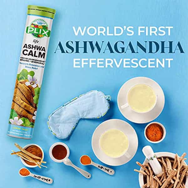Plix Ashwagandha With Bhringraj & Brahmi 15 Effervescent Tablets Pack Of 1 Bottle