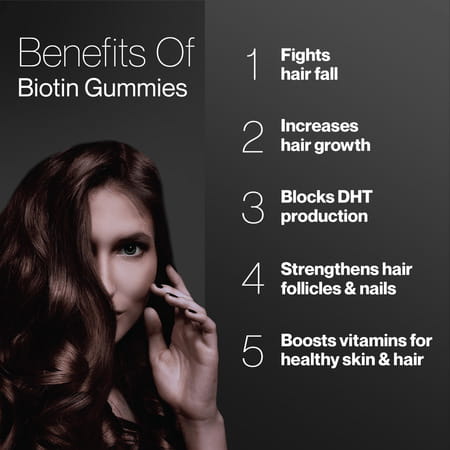 Hair Boost Gummies| Natural Biotin From Sesbania | Aloe Vera Extract | Zinc & Vitamin (10 Gummies)