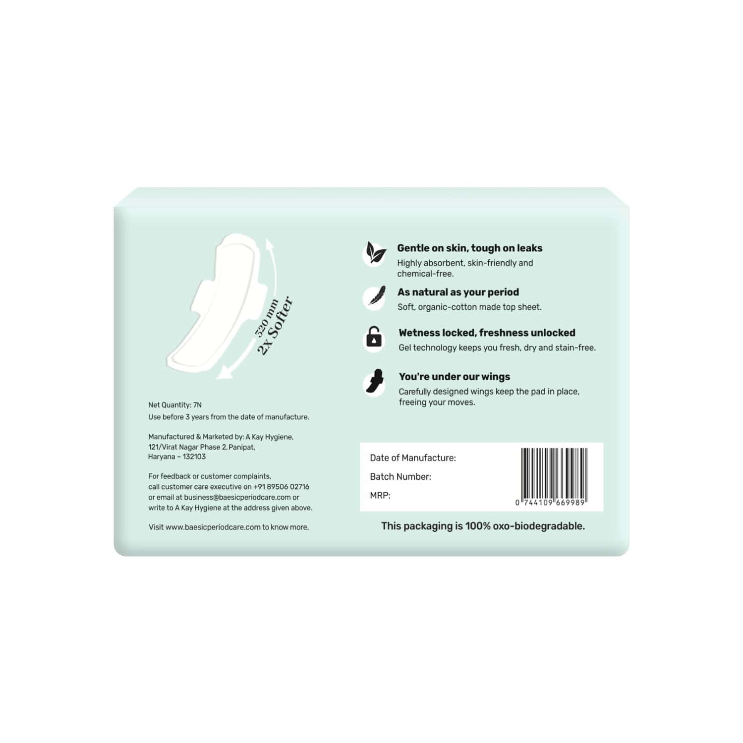 Buy BAESIC RASHFREE SANITARY NAPKINS FOR HEAVY FLOW 320 MM/EXTRA LARGE) PACK OF 4 Online