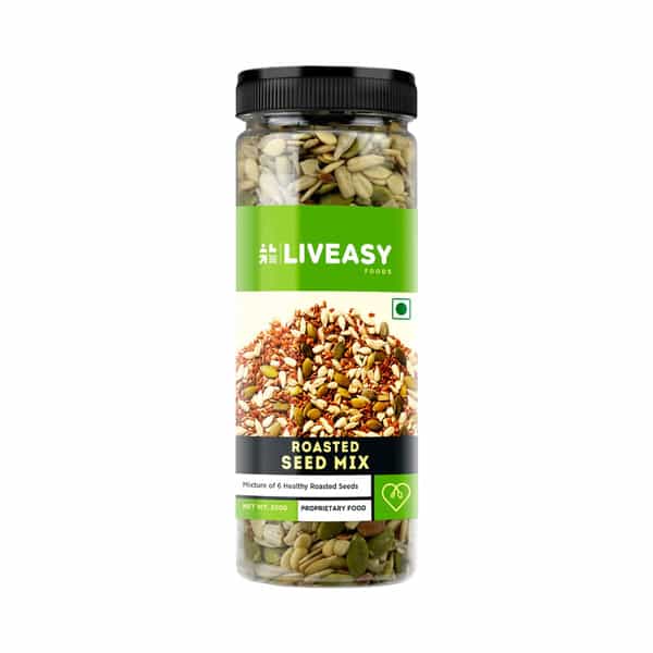Liveasy Healthy Roasted Seed Mix - Blend Of 6 Fibre Rich Healthy Roasted Seeds - 200 Gms