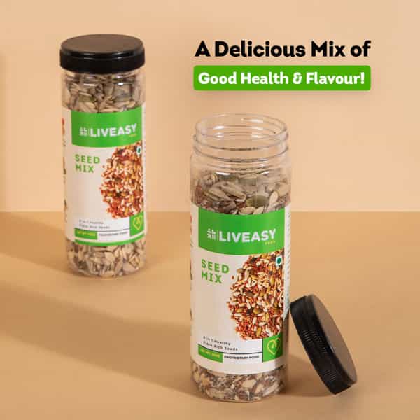 Liveasy Healthy Roasted Seed Mix - Blend Of 6 Fibre Rich Healthy Roasted Seeds - 200 Gms