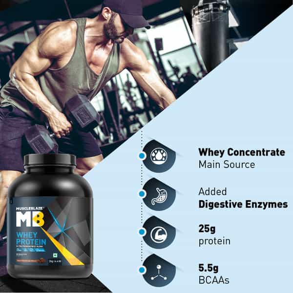 Muscleblaze 100% Whey Protein | Ultra Premium Whey Blend (Rich Milk Chocolate | 2 Kg / 4.4 Lb)