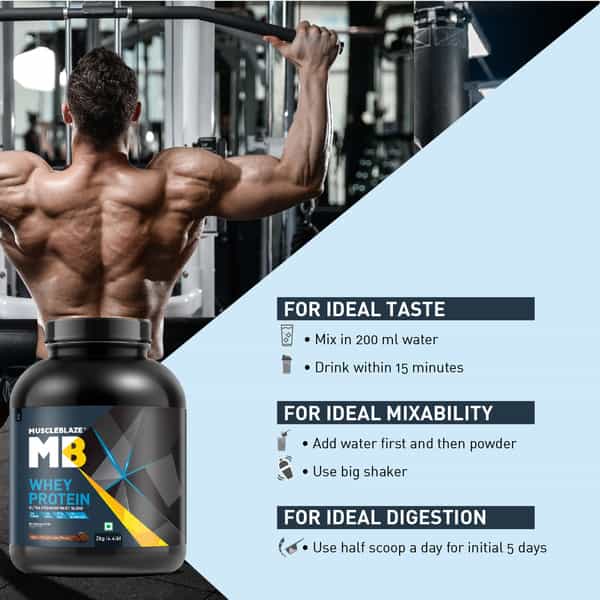 Muscleblaze 100% Whey Protein | Ultra Premium Whey Blend (Rich Milk Chocolate | 2 Kg / 4.4 Lb)