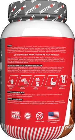 Scitron Essential Whey Protein 2.2 Lbs - 1 Kg (Chocolate)