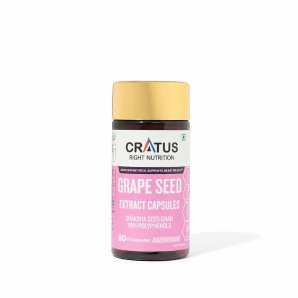 Cratus Grapeseed Extract: Supports Heart Health Enhances Skin Fortified With Vitamin E 60 Capsules