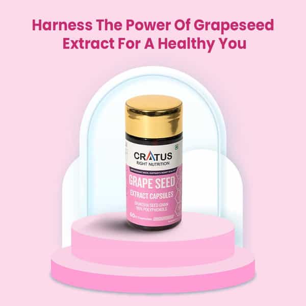 Cratus Grapeseed Extract: Supports Heart Health Enhances Skin Fortified With Vitamin E 60 Capsules