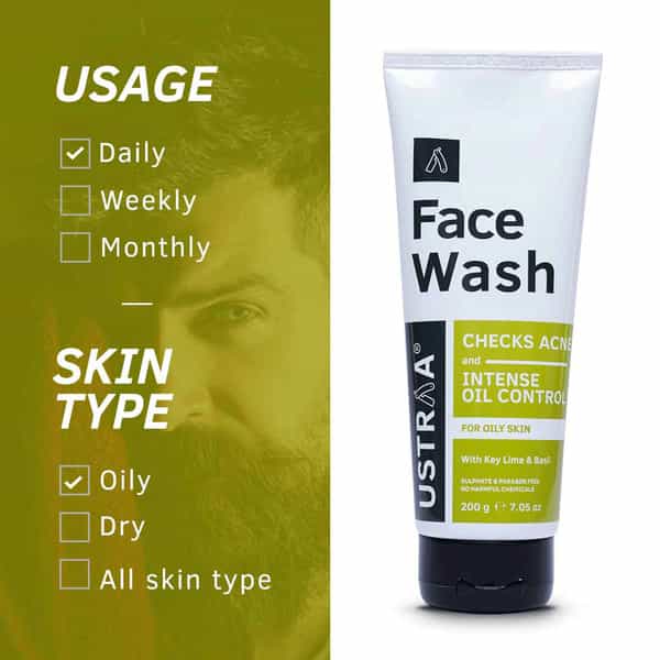 Ustraa Face Wash - For Oily Skin - 200 Gm