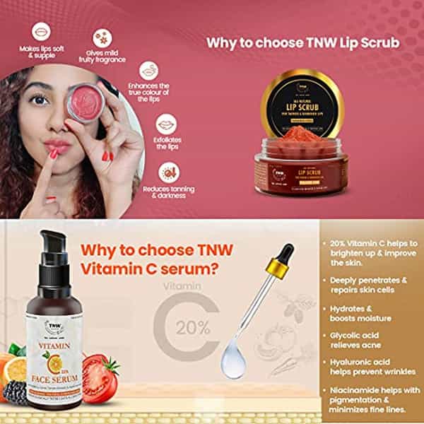 Tnw The Natural Wash Vitamin C Face Serum And Lip Scrub | Skin Clearing Serum For Soft